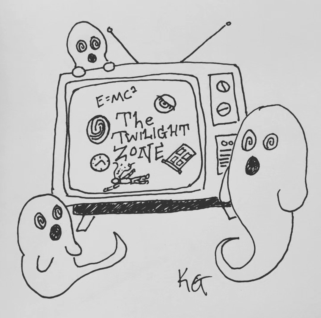 puddingtaco1's tweet photo. AuGhost Day 2: Transfix.

I had a black and white TV that left a small dot of white in the middle when shut off.

Twilight Zone makes me think of that. 👁️✋🕣🍥

#aughost #aughost23 #ghosts #ghost #boo #twilightzone #tv #transfix https://t.co/ZObJpAdKKU