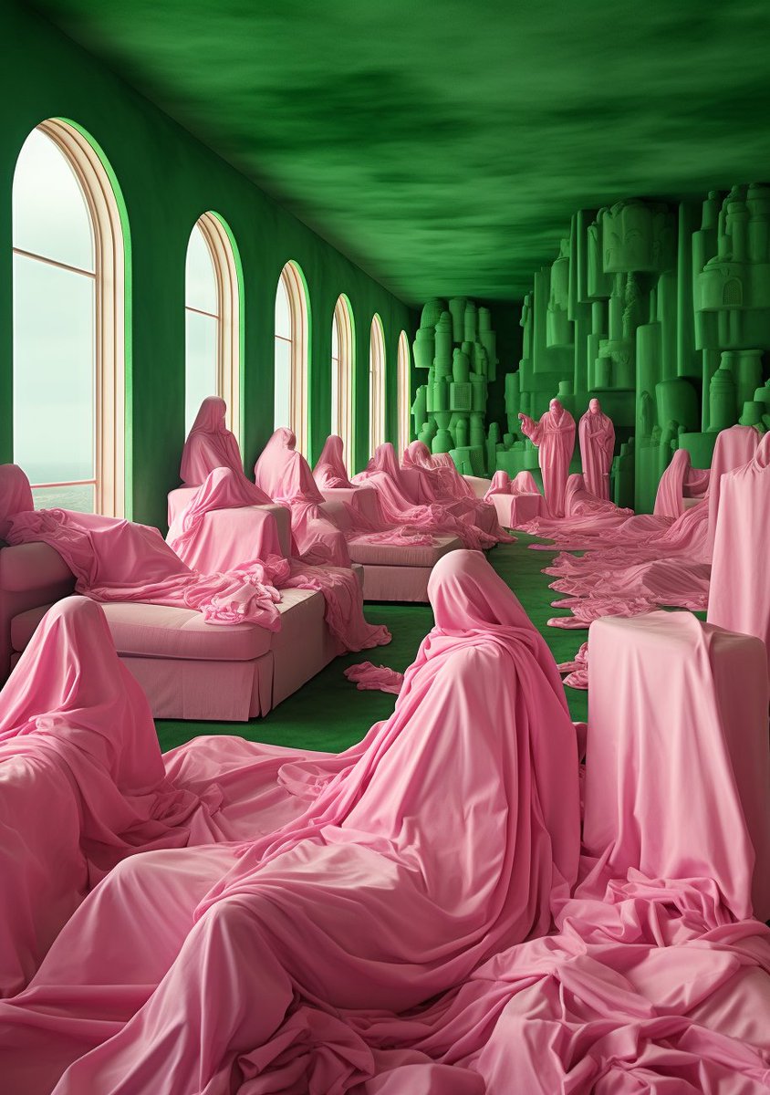 Ai_Art_Account's tweet photo. 🟩 Green 🟩 &amp; 🌸 Pink 🌸

#midjourney #midjourneyprompt #art #newart #randomaiartworks #ai_art_gallery #aiartfamily #aiart #collectart #promptart #generativeart #loveallart #greenart #green #pink #pinkart #pinkfashion #greenfashion #seated #offputting #oddart #hashtaggod https://t.co/vMHqMBUUYv