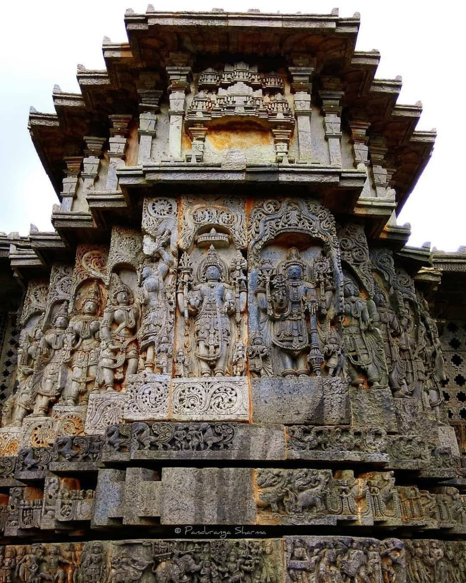 bengalibabu_WB's tweet photo. Wall reliefs, friezes, and carvings on the Northeastern outer wall of the Northern #Shiva temple at #Halebidu.

It mainly includes -
Court scene, #Bhairava, #Bharavi, #SamudraManthan, #musicians with 12th-century #musical instruments, #Sukracharya, Kacha-Devayani legend, #Lakshmi https://t.co/bBqg3nc0MG