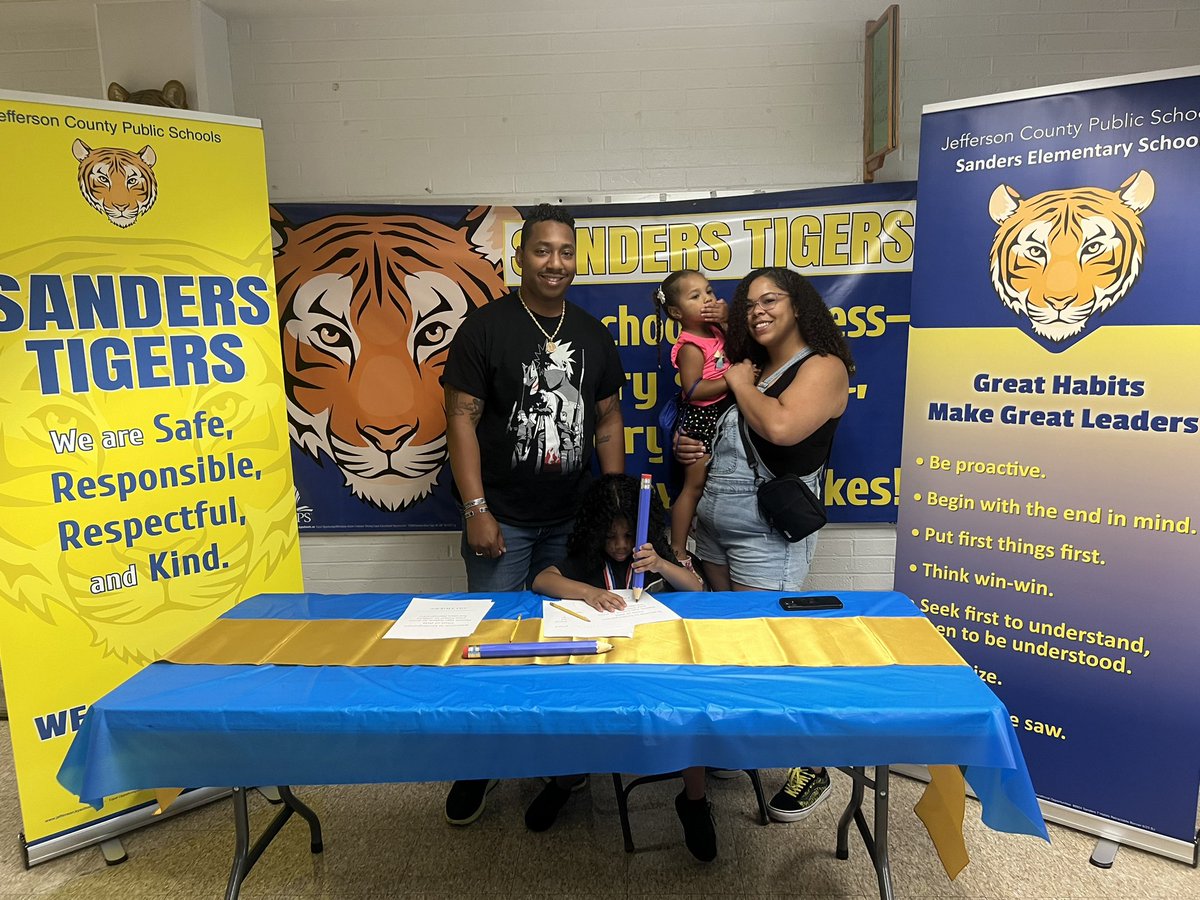 Sanders Elementary (@sanderselem) on Twitter photo A great Kindergarten Kickoff with our newest “Signees” who have signed their letters of intent! C/O of 2036! 💙💛🐯 Coaches Dahlgren and Miller know these signees are definitely Division 1! <a href="/SandersElemAP/">Carey R. Miller, Ed.S.</a> <a href="/AlisonDahlgren/">Alison Dahlgren</a> <a href="/JCPSKY/">JCPS</a> #WeAreJCPS A great Kindergarten Kickoff with our newest “Signees” who have signed their letters of intent! C/O of 2036! 💙💛🐯 Coaches Dahlgren and Miller know these signees are definitely Division 1! <a href="/SandersElemAP/">Carey R. Miller, Ed.S.</a> <a href="/AlisonDahlgren/">Alison Dahlgren</a> <a href="/JCPSKY/">JCPS</a> #WeAreJCPS