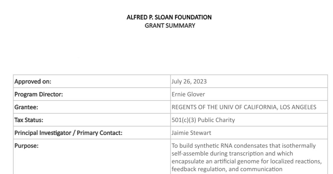 Jaimie Marie Stewart (@drjmstewart) on Twitter photo I am beyond excited to learn I have received my first grant as a PI. Thank you to <a href="/SloanFoundation/">Sloan Foundation</a> for believing in me and the science!
#RNA #newpi I am beyond excited to learn I have received my first grant as a PI. Thank you to <a href="/SloanFoundation/">Sloan Foundation</a> for believing in me and the science!
#RNA #newpi