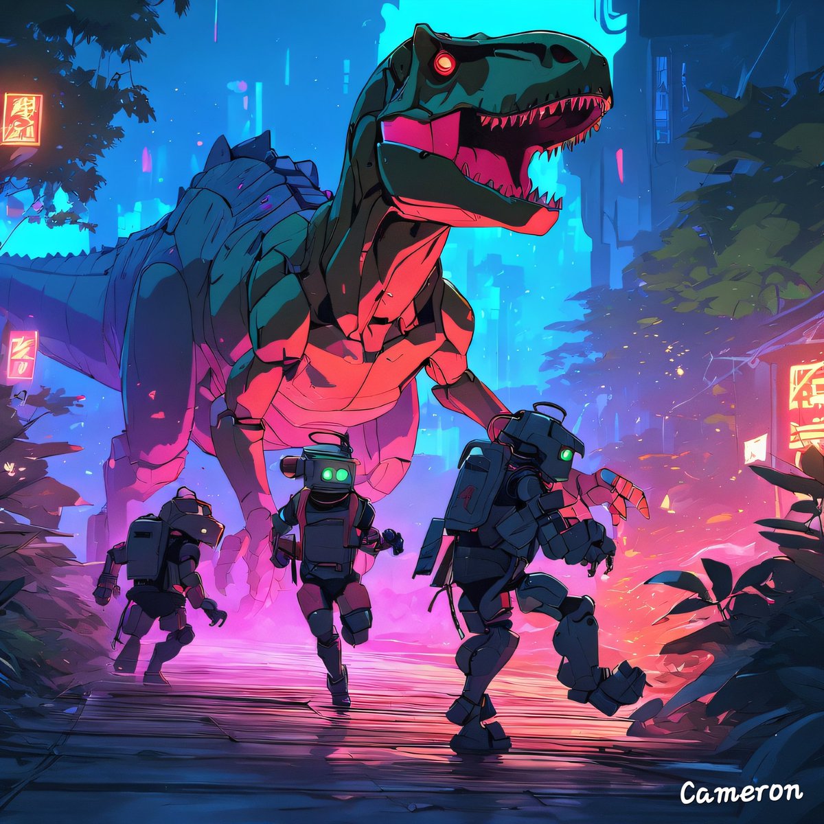 Panic in Robot City #AIArtwork #AIArtCommuity #AIart #AIArtGallery #Art #Concept #Neon #Design #Beautiful #Futuristic #Character