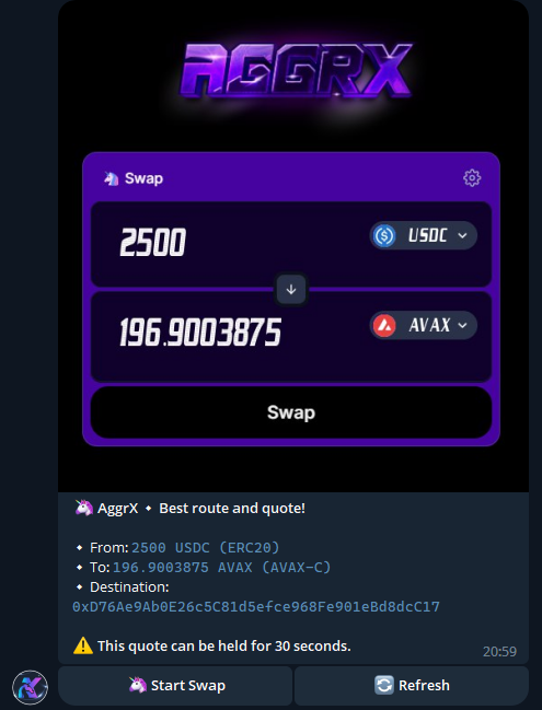 aggrxerc's tweet photo. 🦄 AggrX is innovative and unique. The only trading bot capable of showing you with a visual interface how your trades will look. Trade several tokens/coins always looking for the best route and price. Participate in our weekly Trading Competition for a prize of $1800. ⚡️ $AGGRX https://t.co/py6m3KbU1u