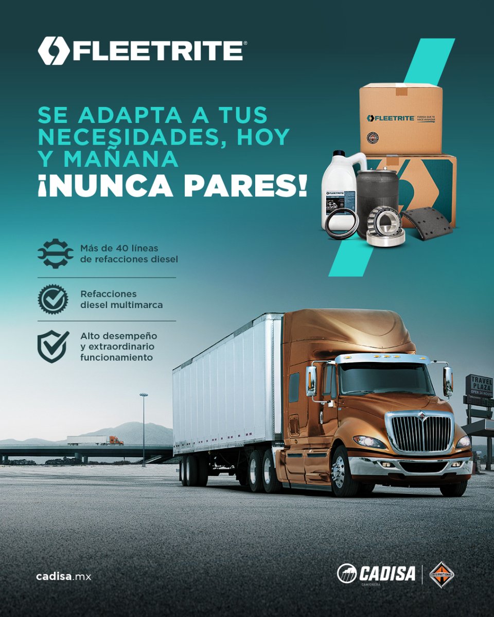 CADISAMX's tweet image. La mejor opción para todas tus necesidades en #refacciones diésel #multimarca👌🏻

Con #Fleetrite tienes 
✔️Calidad
✔️Super desempeño 
✔️Gran variedad

¡Cotízalas en tu distribuidor más cercano!⤵
📲 cadisa.mx/contacto