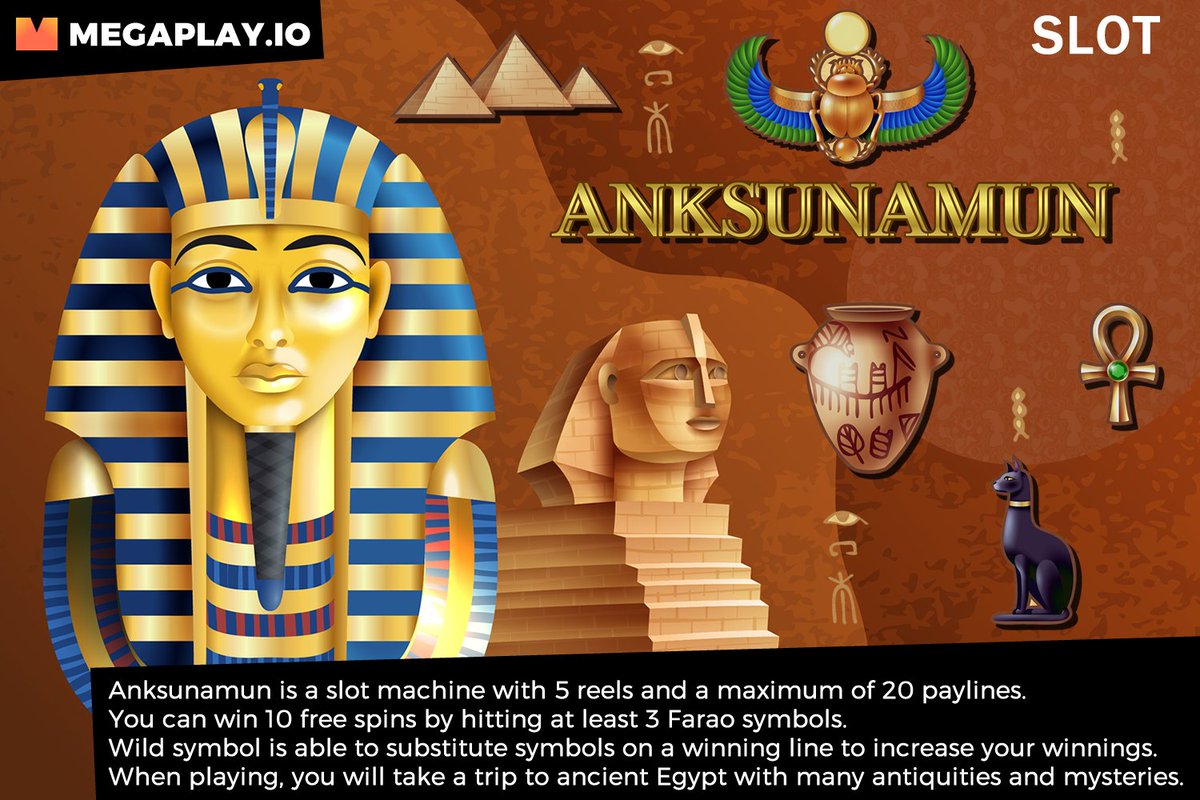 Anksunamun is a slot machine with 5 reels and a maximum of 20 paylines💵
By playing 🎮, you will take a trip to ancient Egypt with many antiquities and mysteries.

🐯 Play Now: megaplay.io/original-slots…

#Game #Slot #Bitcoin #CardanoADA #Ethereum #Dogecoin #Cryptocurrency #Giveway