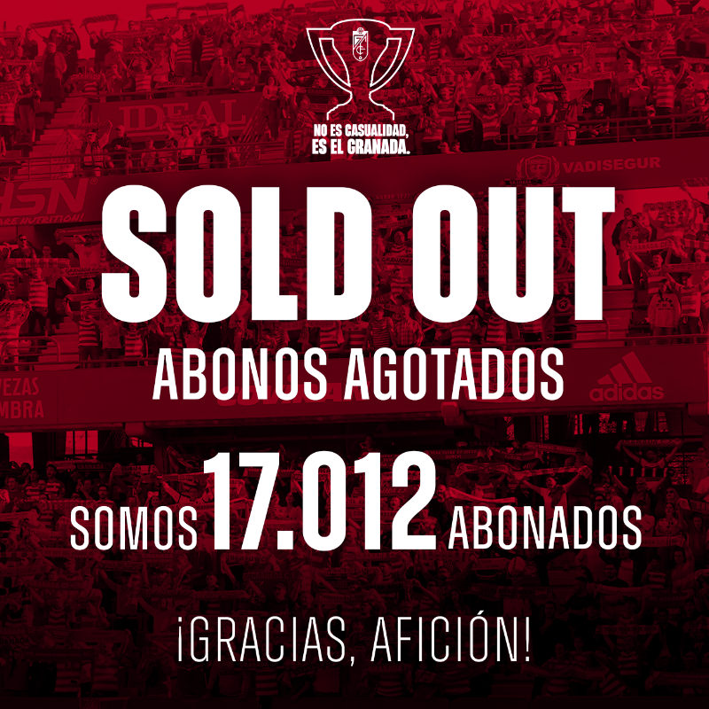 GranadaCF's tweet photo. 🔥 𝐒𝐎𝐋𝐃 𝐎𝐔𝐓 🔥 

❤️ 𝟏𝟕.𝟎𝟏𝟐 ABONADOS. 
🤍 𝟏𝟕.𝟎𝟏𝟐 GRACIAS. 

Los Cármenes volverá a ser una olla a presión un año más. 🏟️💥

🏆 No es casualidad, es 𝗘𝗟 𝗚𝗥𝗔𝗡𝗔𝗗𝗔. 

#𝙀𝙩𝙚𝙧𝙣𝙖𝙇𝙪𝙘𝙝𝙖 🇦🇹