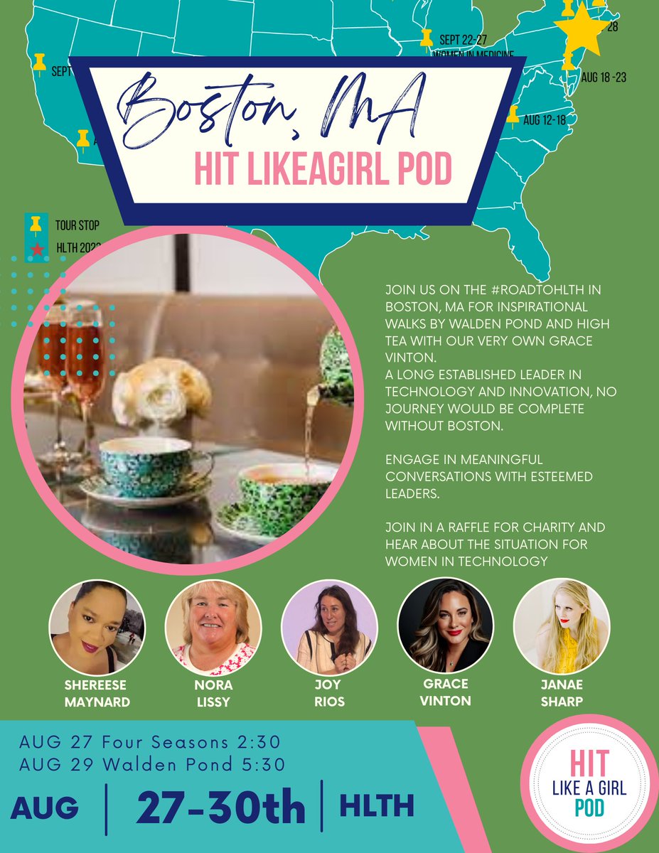 HITeaWithGrace's tweet photo. So excited to have the @hitlikeagirlpod community in my hometown! Join us in Boston or a town near you on the pod’s cross country #RoadtoHLTH 🙌 #digitalhealth #healthcare #togetherx #patientvoice #caregivervoice #healthit https://t.co/76xZZBDIXS https://t.co/YCOhRaPSmr