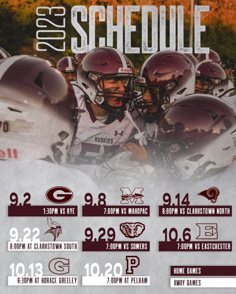 The “Official” 2023 Harrison Huskies Football roadmap is out. Nothing will be easy but always ready for a challenge. Come show your support #HuskyCountry