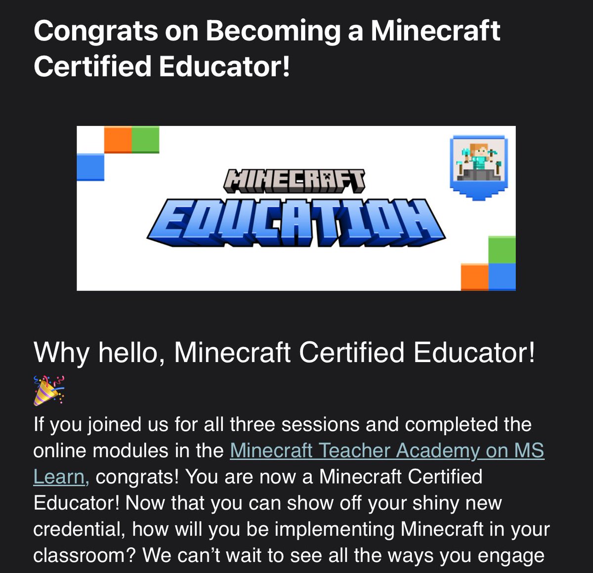 brainywizards's tweet photo. Have taken thousands of MS Learn courses. Each giving me such great experiences. I think I had done this before but now we official. Great 3 days of learning. Now to get things rolling with the Ss @CampbellES_FCS #MIEE #GettingMyMojoBack @FCSVanguard #TekWizard @PlayCraftLearn https://t.co/IKOZXpiCMx