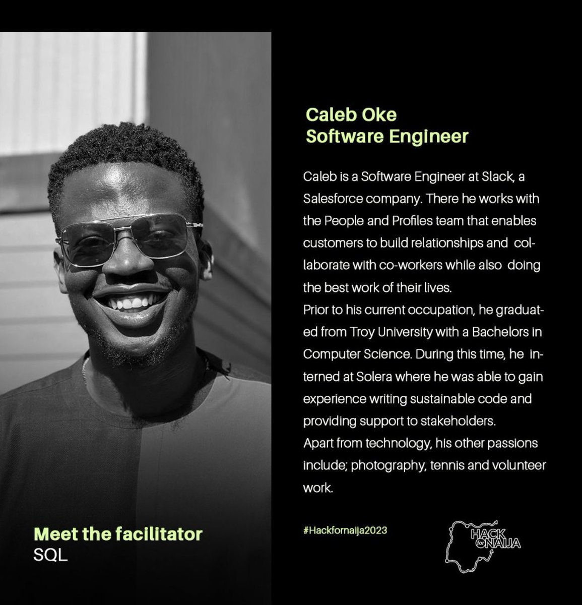 hackfornaija's tweet photo. Meet our #VolunteerFacilitator @calebOak__ 

Take the leap into tech @hackfornaija’s 1 month long free tech workshops.

Don't miss this opportunity!

Click to register for free #techskills workshops👇🏾
https://t.co/GMPzixPDCJ 
#hackfornaija
#hack4naija
#techcareerskills https://t.co/bobnLyfJiF