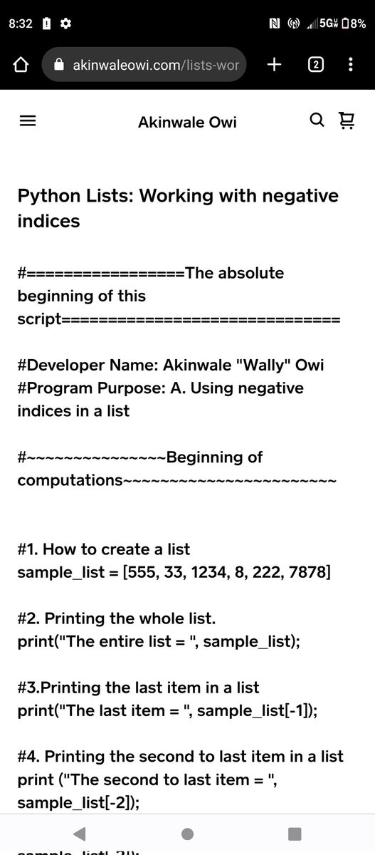 WallyOwi30's tweet image. Lists have started to grace my site 
akinwaleowi.com/lists-working-…
#learnpython #pythonscripts