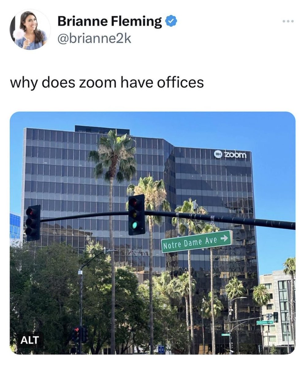 MScottWorld's tweet photo. Why does zoom have physical office locations
#zoom #remotework https://t.co/8knetxv6FW
