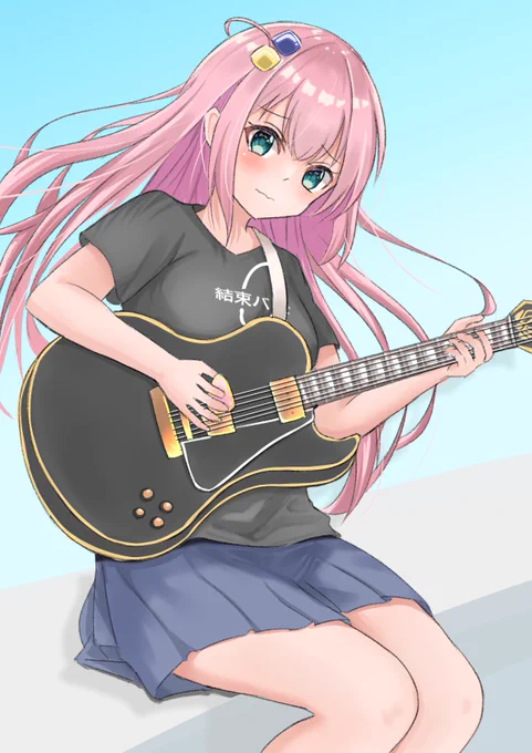 ぼっちザ・ロックの後藤ひとりちゃん 描きました! お疲れ様でした!  ぼっちちゃん「あんまり見られると恥ずかしいんですけど...///」  #ぼっちザ・ロック #ぼざろ #後藤ひとり