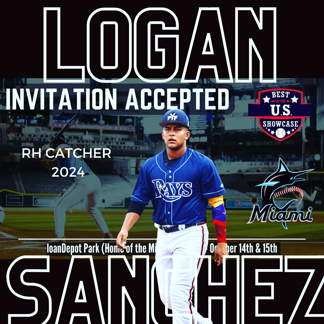 LoganSanchez41's tweet image. ⁦⁦@BUSShowcase⁩ Thank you for this invite to The Best in The U.S. National MLB Event ⁦@loanDepotpark⁩  on October 14th-15th. See you there!