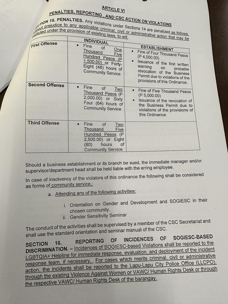 newswatchplusph's tweet photo. LOOK: Lapu-Lapu City in Central Visayas has passed an ordinance protecting members of the LGBTQIA+ community from discrimination.

📸 Councilor Annabeth "Mama Abeth" Cuizon/Facebook https://t.co/BPiHxg03Ei