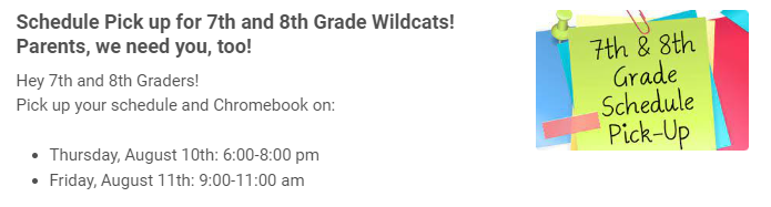 7th and 8th Grade Schedule Pick up Information For more details: catapult-connect.com/pv-en/_OTQ1Mjk…