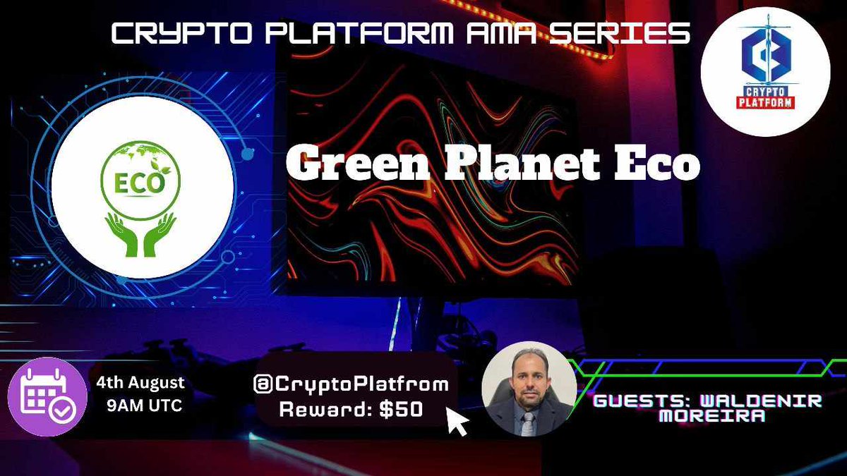 ⚔️AMA Series With Green Planet Eco

🎁Prize: $50
📆Date: 04th August , 2023, 09:00 AM UTC
🏨 Venue: t.me/CryptoPlatfrom

〽️ Rules:

1️⃣. Follow

@CryptoPlatform6

@GreenPlanetEco

2️⃣. Like Retweet & Comment Your Questions (5 Questions Max) Tag 3 friends.