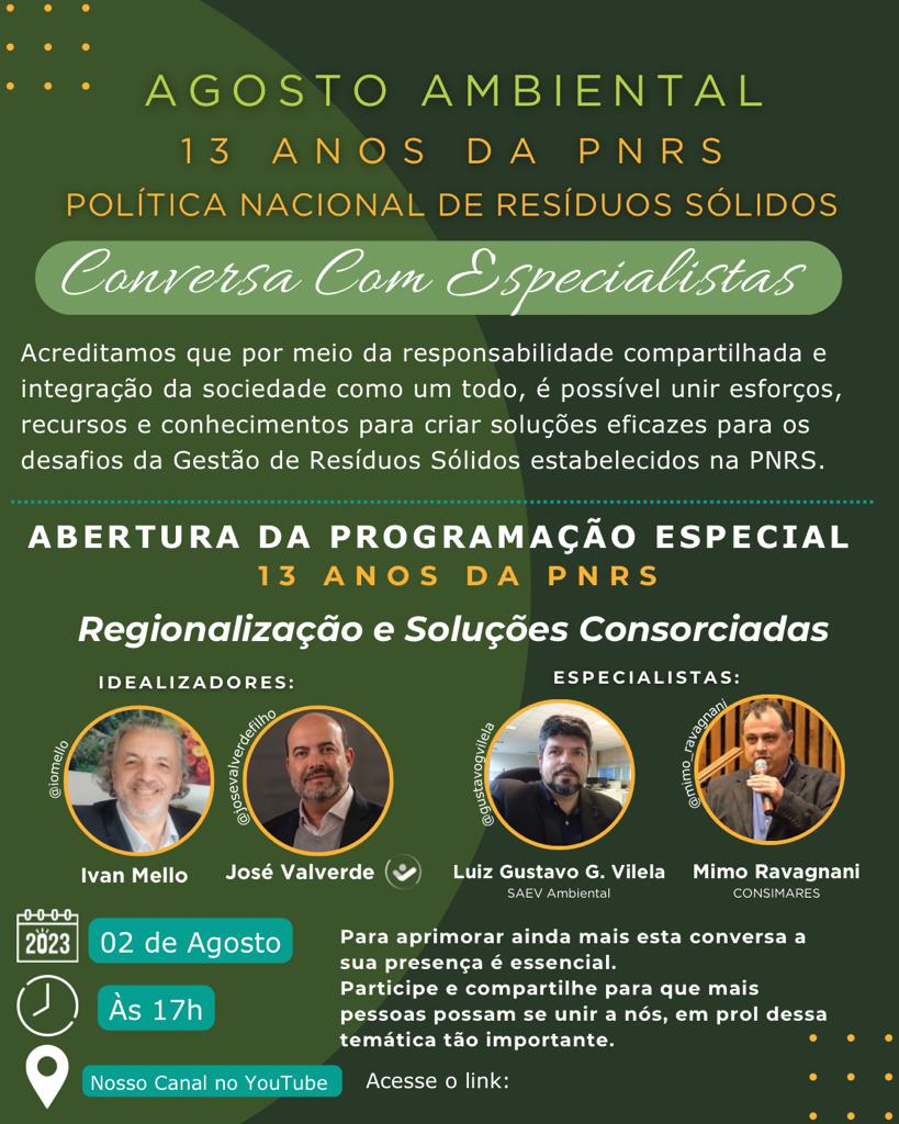 ivanmell's tweet photo. Dia 2 de agosto as 17h00 comemoramos os 13 anos da PNRS https://t.co/seLqRtM0Hf

Ivan Mello e José Valverde "Conversaram com os Especialistas"  sobre a questão de Regionalização e Soluções Consorciadas com Luiz Gustavo Vilela e Mimo Ravagnani.

Obrigado por ter vindo com a gente. https://t.co/Rz9vQoS35s