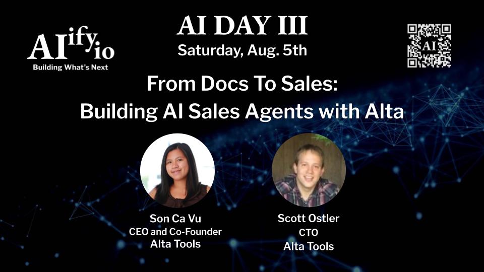 aiifyio's tweet photo. What do you know about building AI agents? Son Ca Vu (@soncavu) &amp; Scott Ostler will share what they know and how they can help.
Join us at Saturday's https://t.co/ePKMqn1hUK “AI DAY III” (8/5): https://t.co/Hin6L4H5VV
#AIinSF #AI #LLM #ML #aiagents https://t.co/s7YxQgftvi