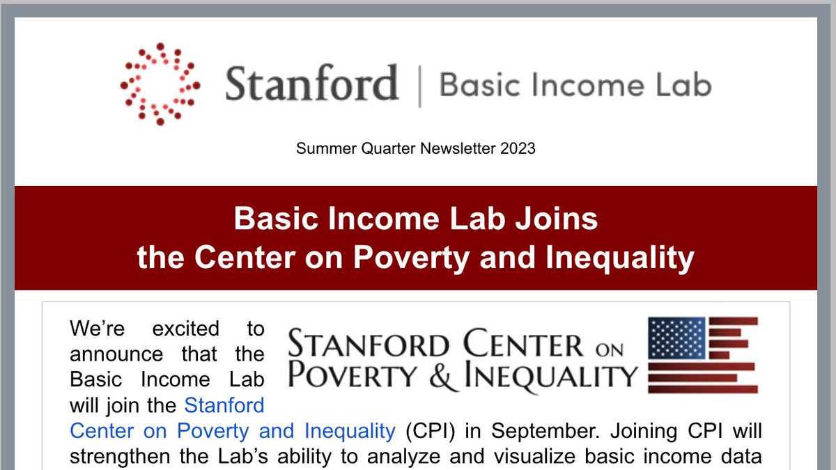 Basic Income Lab Joins the Stanford Center on Poverty and Inequality. Read this and other news from our Summer newsletter: conta.cc/43S09JQ
@CenterPovIneq

#CashTransfers #UBI #guaranteedincome #inequality #poverty