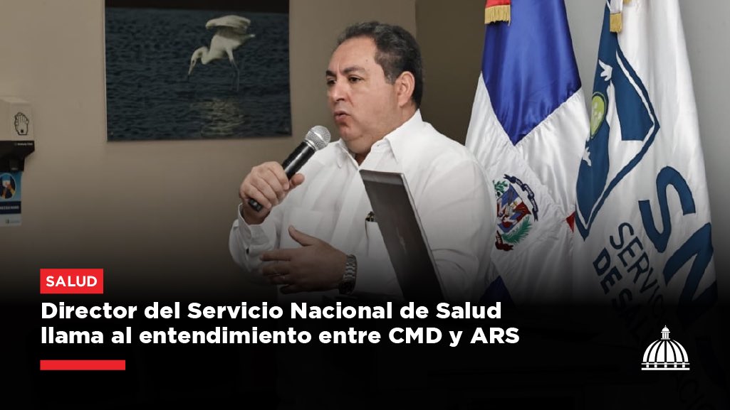 Comunicaciondo's tweet photo. El director del @SNSRDO, @DrMarioLama, hizo un llamado al entendimiento en referencia a la huelga que realizó el @CMDORG el pasado lunes en las clínicas y hospitales, en reclamo de mayor cobertura de los seguros médicos e incremento de honorarios.
https://t.co/A8S9oMtfoX https://t.co/Ufh9aWhtny