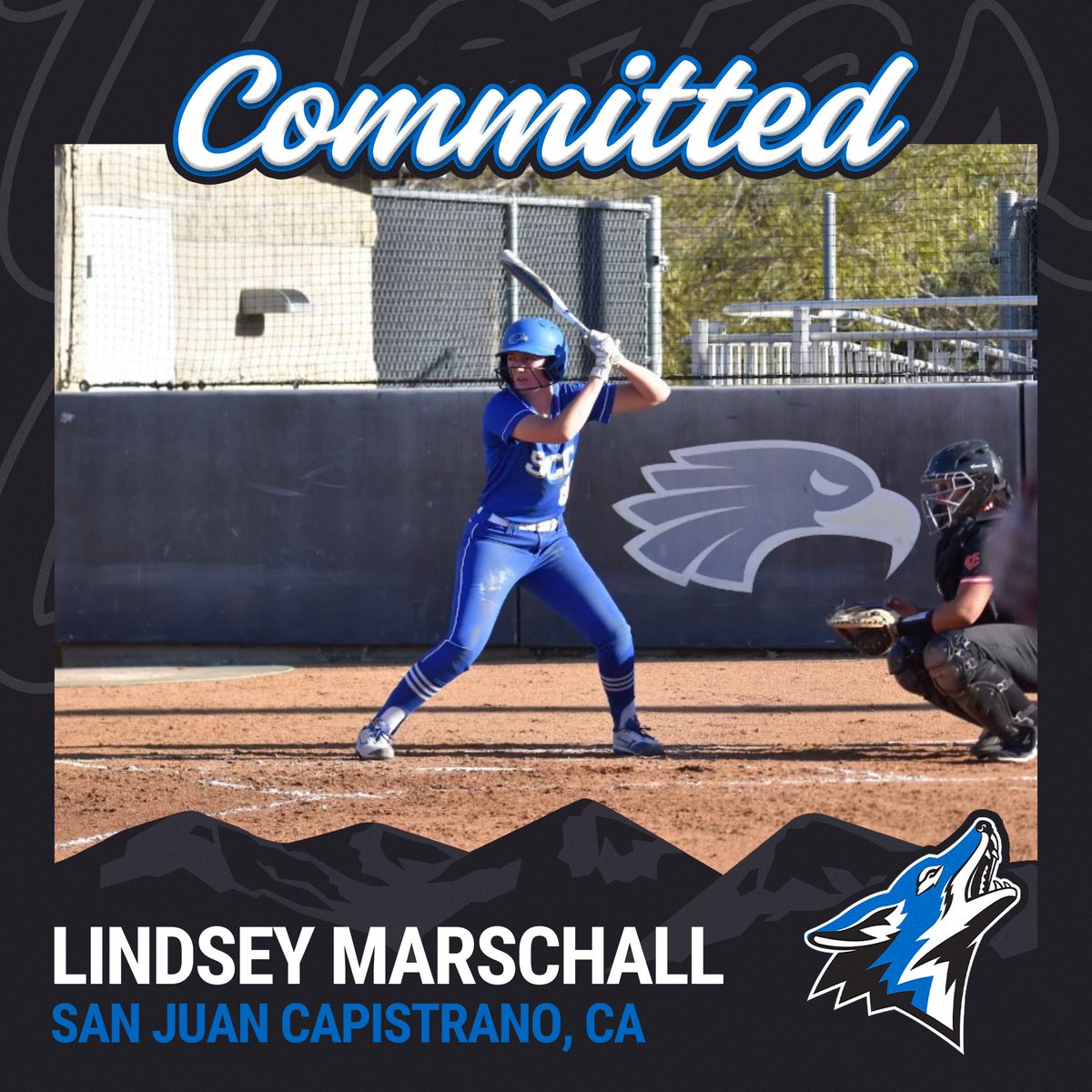 𝓌ℯ𝓁𝒸ℴ𝓂ℯ 𝒽ℴ𝓂ℯ, Lindsey Marschall! 

Lindsey is a third year, joining us from Santiago Canyon College. She is a utility player, majoring in Health Service Administration. 

#GoYotes #CSUSBSoftball