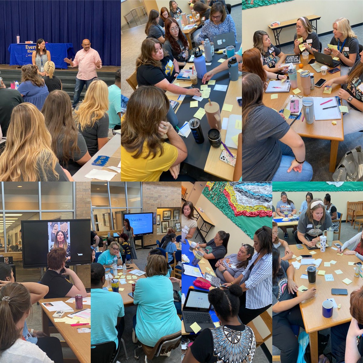 Today, our <a href="/EversParkElem/">EversParkElementary</a> staff embraced the new year with open minds and lots of laughter and smiles. They truly exemplify our core values of LEARN, GROW, and INCLUDE.  We are Eagles! <a href="/dentonisd/">Denton ISD</a> #DentonISDengaged #rootedinlearning <a href="/ErinVennell/">Erin Vennell</a>