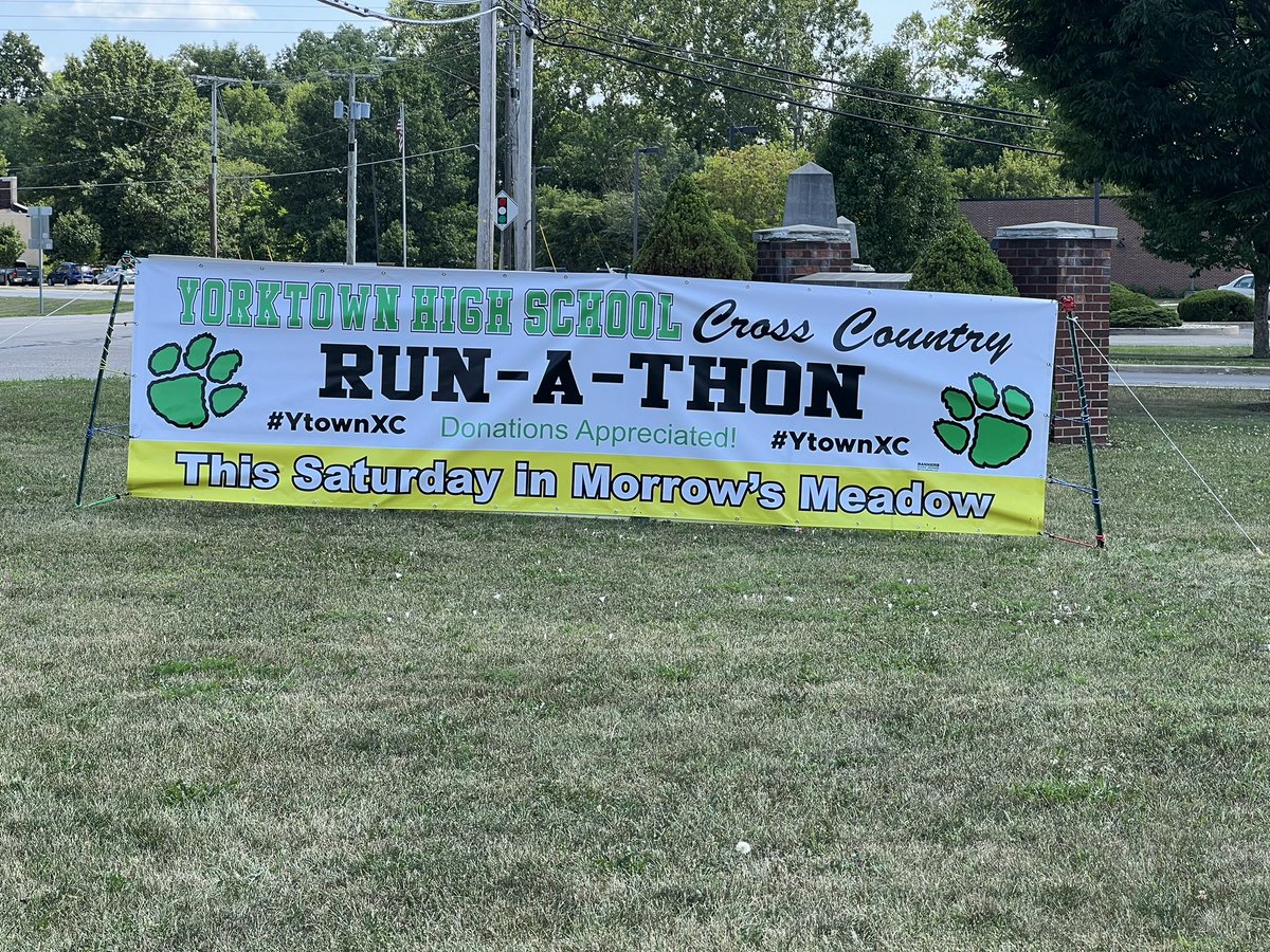 Team members from the Yorktown High School Cross Country team will be running continuously, relay-style, from 8 AM to 8 PM in Morrows Meadow on this Saturday, August 5!
Please come out and support us as we prepare for our season this fall!!
#YtownXC
#HandleHardBetter