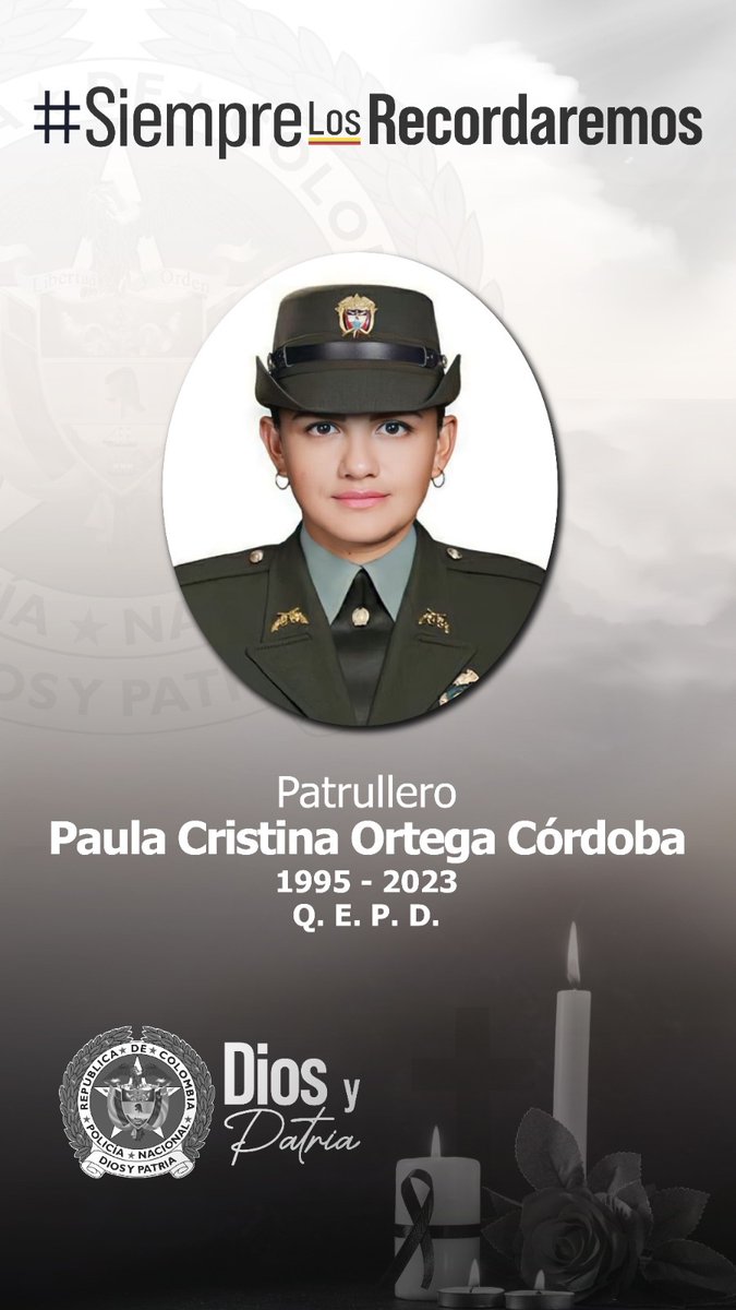 YimmiTovar's tweet photo. A esta hora Paula Cristina estaría ansiosa por terminar su turno e ir a ver a su hija, tal vez dormida ya, pero los policías guardamos siempre la esperanza de regresar a casa a verlos. Q.E.P.D 😞 https://t.co/m1PTN4NCi9