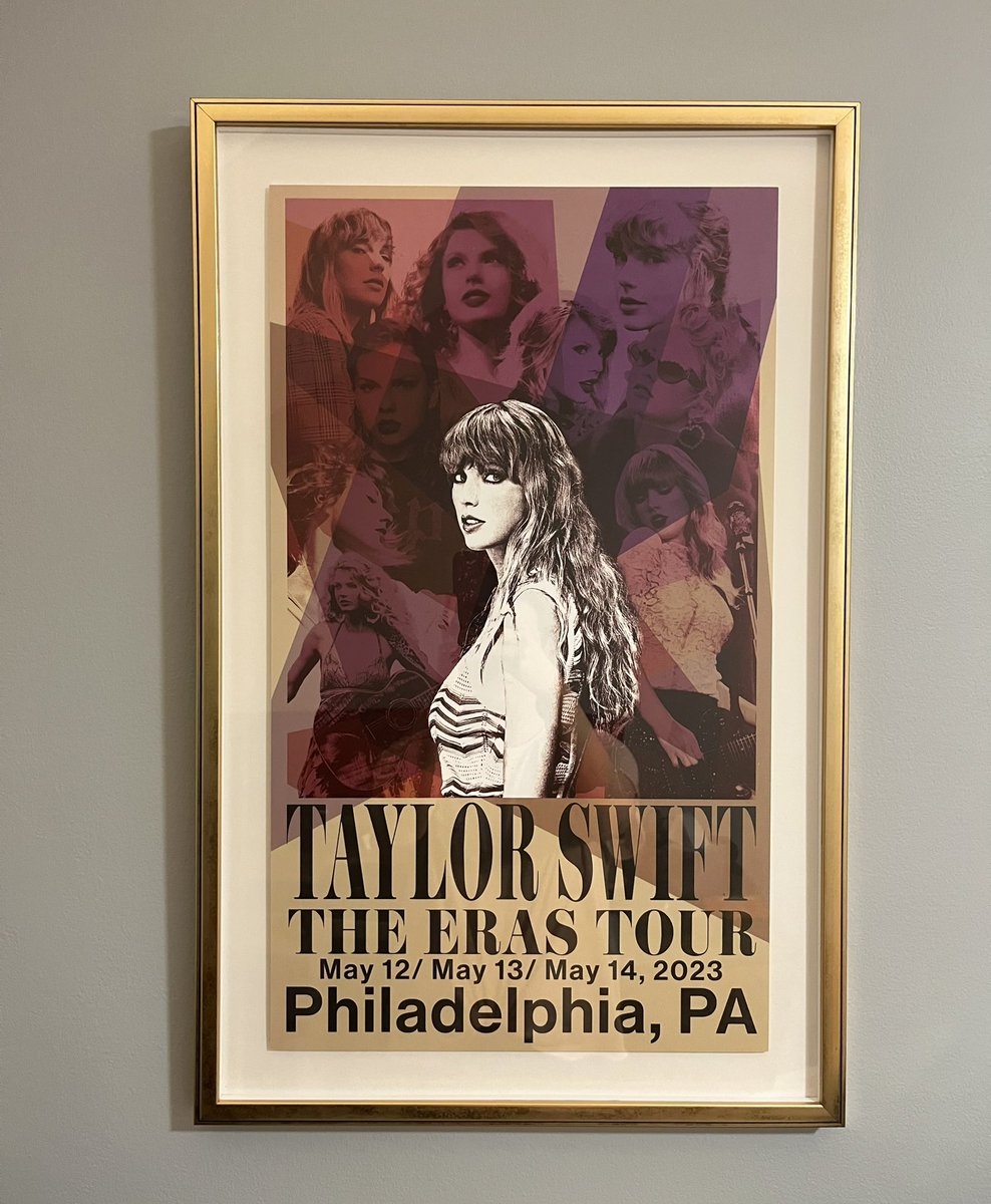 emmc3312's tweet photo. Just hung my framed #ErasTour poster from @framebridge 🙌 🔥 Will be forever reliving that night @taylorswift13 ✨ https://t.co/jMiOzrmogX