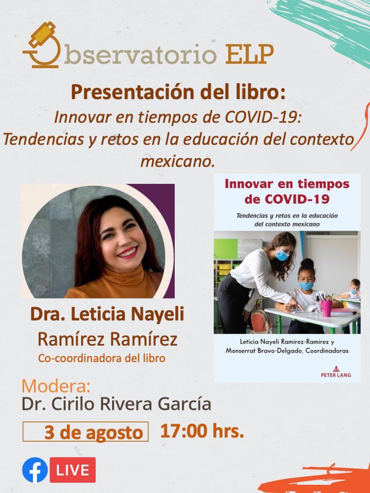 ELPobservatorio's tweet photo. #NoTeLoPierdas Este jueves se presentará este gran libro: Innovar en tiempos de COVID-19: Tendencias y retos en la educación del contexto mexicano. Un gran trabajo coordinado por las Dras. Nayeli Leticia Ramírez Ramírez y Montserrat Bravo-Delgado. Comparte! Gracias. https://t.co/AdYioxPCj9