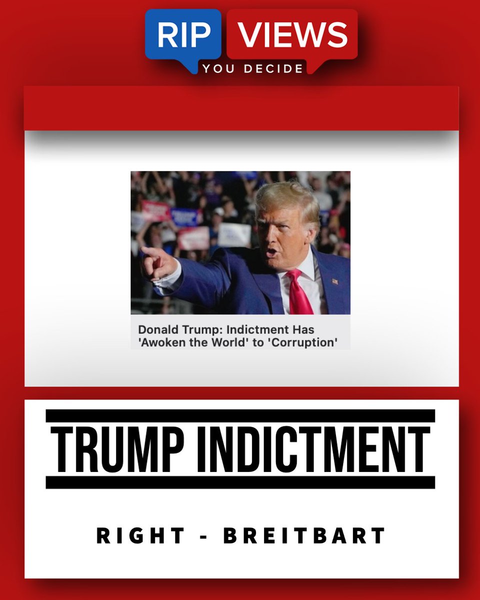 RipViews (@ripviews) on Twitter photo Yesterday, Former President Donald Trump was indicted for a third time.
All news is biased, view both sides with RipViews.
Left Media Bias (<a href="/nytimes/">The New York Times</a>):
Former President Donald J. Trump is being indicted because he knowingly propagated blatant lies about election fraud, Yesterday, Former President Donald Trump was indicted for a third time.
All news is biased, view both sides with RipViews.
Left Media Bias (<a href="/nytimes/">The New York Times</a>):
Former President Donald J. Trump is being indicted because he knowingly propagated blatant lies about election fraud,