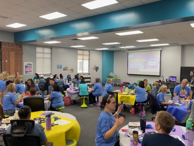 Our staff is back in the building and ‘leveling up’ as they prepare for another exciting school year! 🦅🎮🤩#LevelUpPlanoISD