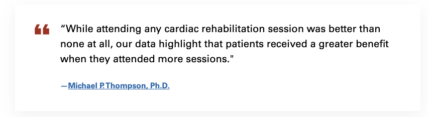 HBOMich's tweet photo. @annalsthorsurg @AACVPR “While attending any cardiac rehabilitation session was better than none at all, our data highlight that patients received a greater benefit when they attended more sessions." 
@MikeTPhD https://t.co/hWkdwD7uvN