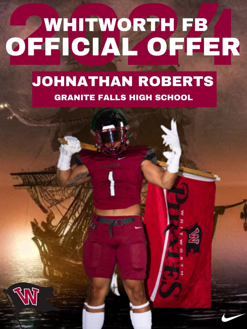 After a great visit at <a href="/WhitworthFB/">Whitworth FB</a>, and a fantastic conversation with <a href="/colehinrichs16/">Cole Hinrichs</a>, I am blessed to receive my second official offer from Whitworth University!
<a href="/coachsandberg/">Rod Sandberg</a> 
<a href="/ian_kolste/">Ian Kolste</a> 
<a href="/Coach__Shaw/">Mac Shaw</a>