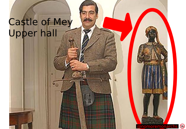 nomoremonarchs's tweet photo. "Colour prejudiced"
"King" Charles Windsor runs the #CastleOfMey as a shrine to his racist grandmother (called "the queen mother"). After being #trainedfrombirth by her, he called her a "wonderful example of fun..& exquisite taste...an inspiration".
#RacistRoyalFamily #NotMyKing https://t.co/FRz8p4aGOW