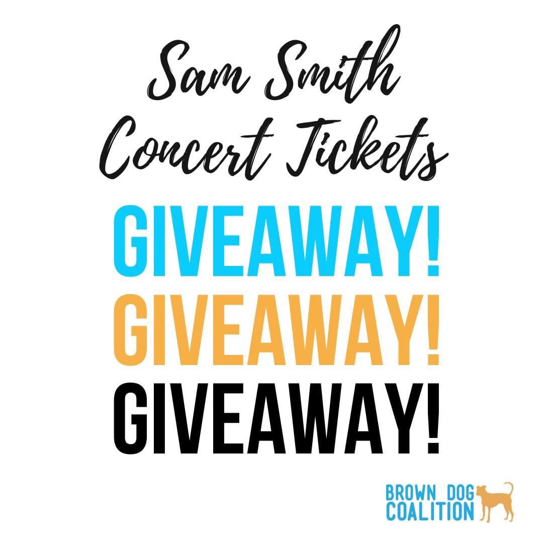 e_fields's tweet photo. Live in MA? A fan of @samsmith? Love dogs?! Make a $20 donation to Brown Dog Coalition + be entered to win 4 concert tickets, parking pass to this Saturday’s concert in Boston! 

👉 https://t.co/UyG4gw41Qc (pls leave your email when you donate so we can let you know you won!) https://t.co/6L3V4EoWkk