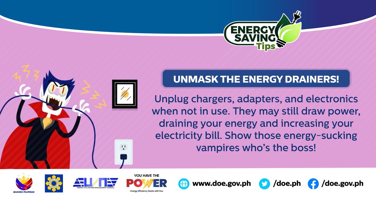 Just Press Play! Here is a public service announcement in partnership with the Department Of Energy. Energy Saving Tip # 4 - Let's Unplug and save! Unplug chargers, adapters and electronics when not in use as it may still draw power. #Youhavethepower!