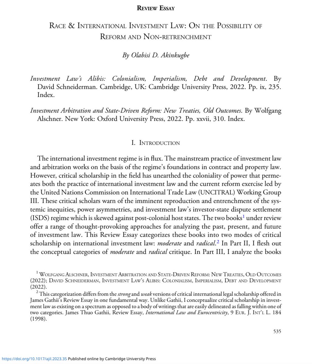 bisi_akins's tweet photo. My latest: Review Essay in @AJIL_andUnbound. 

“Land grads are a potent example of the heuristics that carry forward the civilizing mission &amp; employ racially laden logistics whose politics are obscured through…neutral-sounding economic vernaculars.”../1

https://t.co/oV0DOBv4SC https://t.co/OXJR01sj2M
