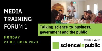 anzmusc's tweet photo. Join us 23rd Oct in Sydney for a Media Training event. It's our pleasure to have Sarah Brooker from @scienceinpublic presenting two forums inc. panel discussion and interactive presentations &amp; feedback. Such a valuable opportunity, don't miss out! Rego: https://t.co/oFMQIKROBV https://t.co/TehhZPtW56
