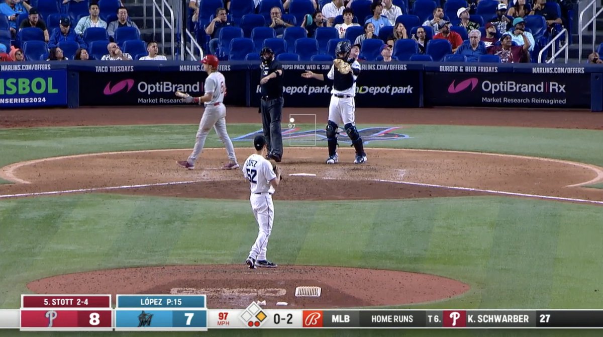 RealEly's tweet photo. The MLBTV stream of Marlins vs. Phillies just...stopped working at this fairly important juncture of the game https://t.co/6VZv4s50sL