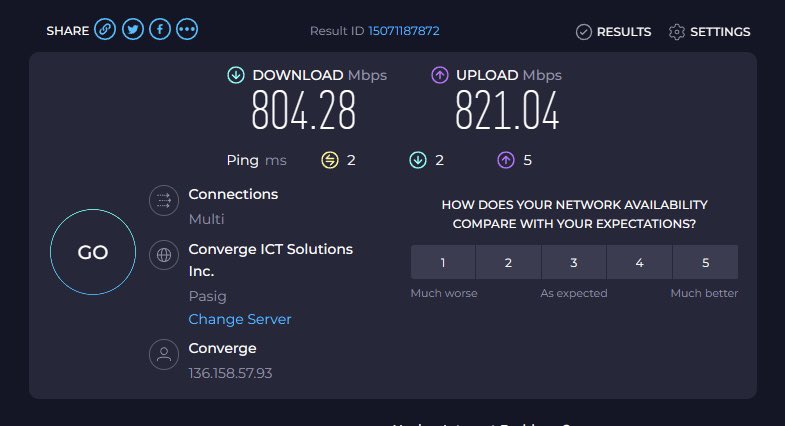 jjal0512's tweet image. Converge lang sakalam
#YanAngInternetSpeedTestChallenge
#FlexYourSpeed