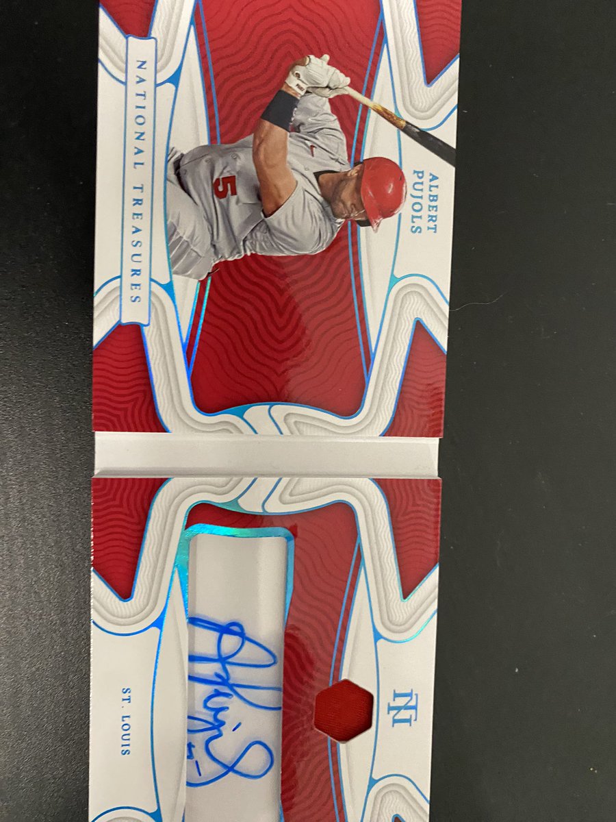nbarnett83's tweet photo. @HiveCards @BreakClubNFT Albert Pujols 1/1 National Treasures 1250$ or trade up https://t.co/oX070ZJKIy