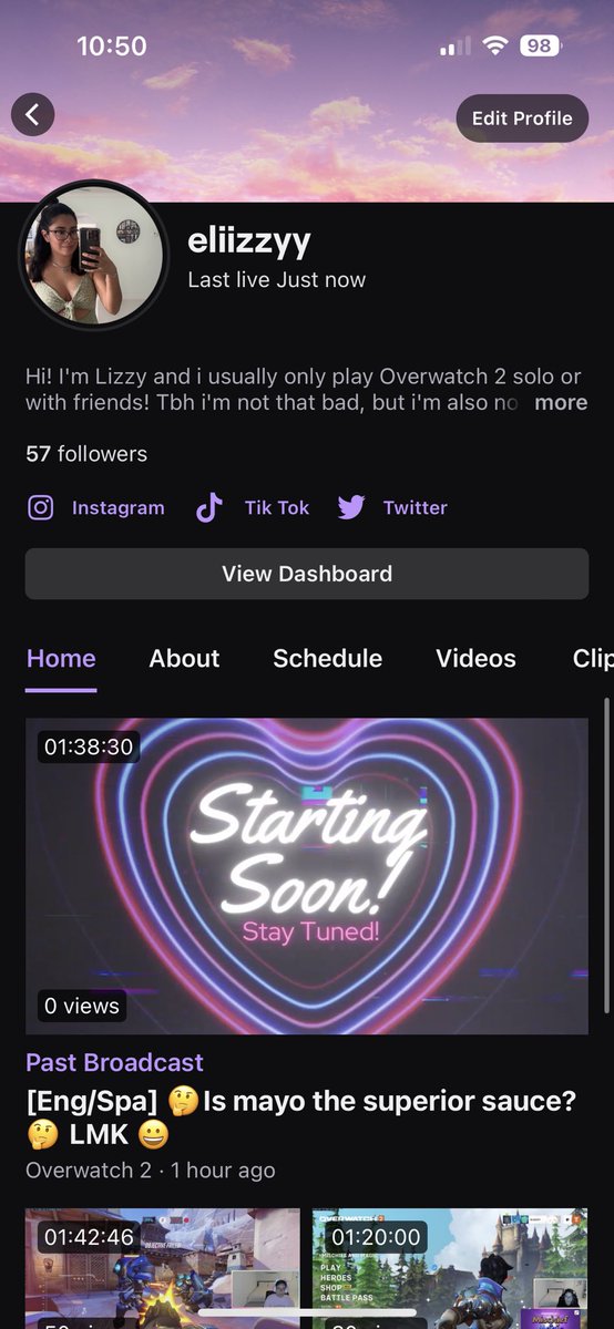 eliizzyy_'s tweet photo. Had my first raid happen while live on twitch 🥹 I love my followers they’re so fun to talk to even though my gameplay is mid 😬 Follow twitch at: eliizzyy !!!

Always streaming overwatch (: https://t.co/t6RNxudmmp