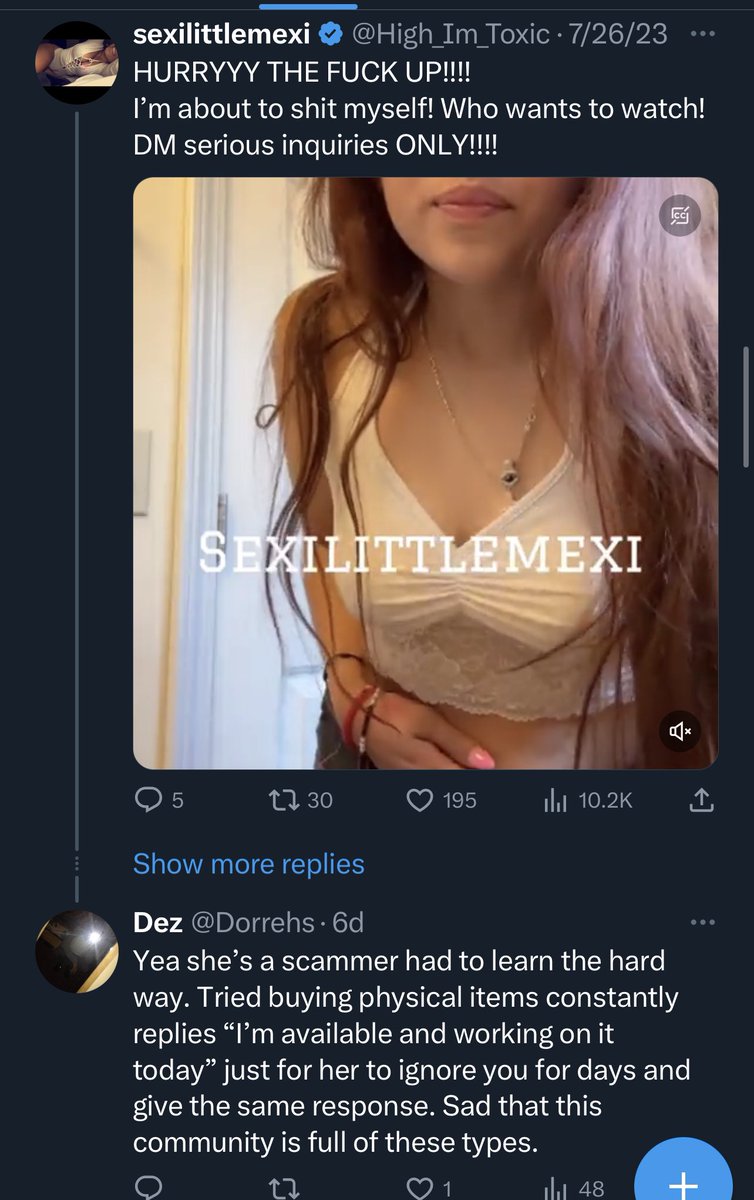 FFC4K's tweet photo. Message me if you have actual evidence that @High_Im_Toxic scammed you! People have been saying she’s scammed them for weeks and without evidence she’s just gaining more followers and buyers! https://t.co/xH3Qfvgxqk