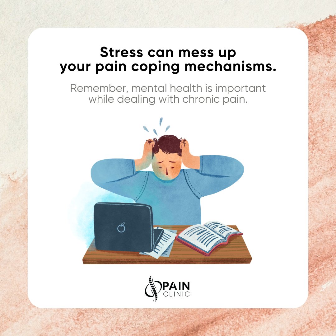 Increased stress levels and contribute to difficulty in maintaining your pain coping mechanisms. Talk to yourself constructively. Positive thinking is a powerful tool.

#painclinic #maldives #mentalhealth #chronicpain #workplace #stress #acutepain #pain #treatment #help