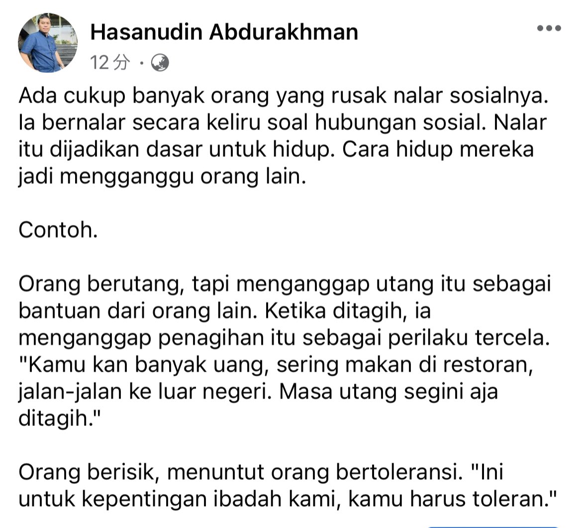 Hidup sering jadi rumit oleh kelacauan nalar sosial
