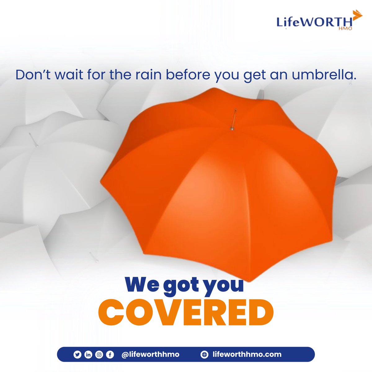 LifeWORTH HMO has you covered, rain or shine! Don't wait for uncertainties, protect your health with us today. 🧡

#wegotyoucovered #healthcoverage #August  #BBNaija  #HealthInsurance  #lifeworthhmo