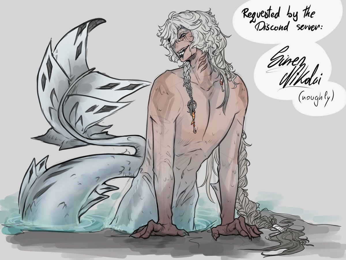 Nix_Memphis's tweet image. By popular demand of the Discord server, I&apos;m passing Nikolai through all the sagas, it seems...

Siren Nikolai ~ enjoy idk
Simp in the comments, I wanna see.

-Nix🌙
#nikolaigogol #bsdfanart #BSD #bungosd