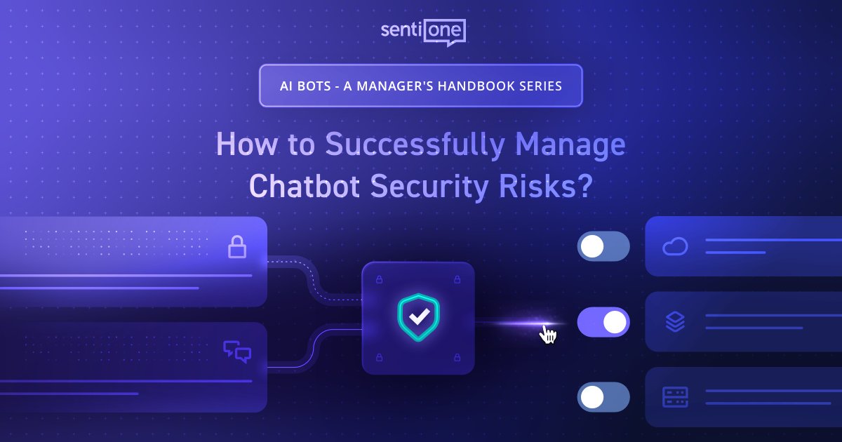 AI Bots - A Manager's Handbook: How to manage #chatbot #security risks? You can ensure security of your chatbot or #voicebot via:
- On-premise or private cloud deployment
- Authentication and privacy measures
- End-to-end encryption

Learn more on our blog:sentione.com/blog/how-to-ma…